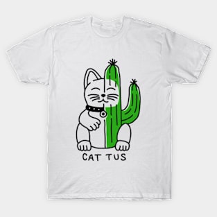 Cat Tus | Cat-tus | Cat And Cactus T-Shirt